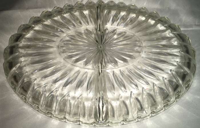 Epns with glass divided relish tray