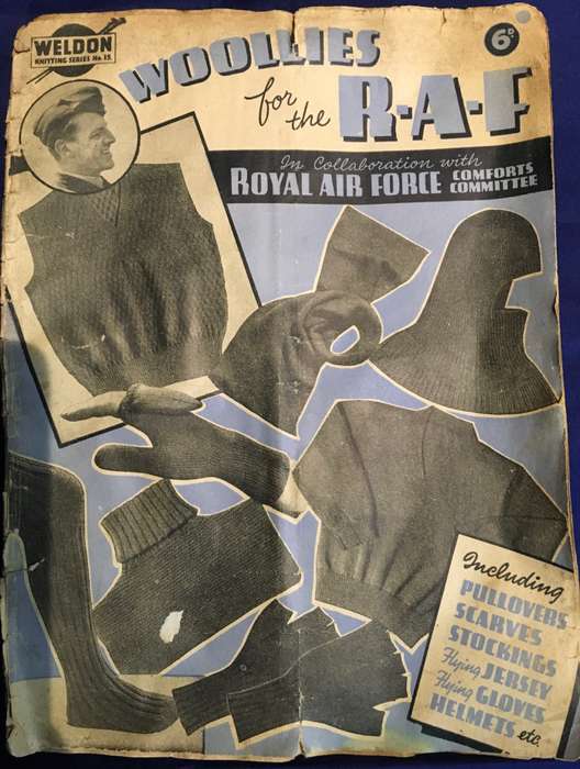 Woollies for the RAF Knitting Booklet - Weldon No. 15 - 1939 1940s Wartime WW2 Pattern