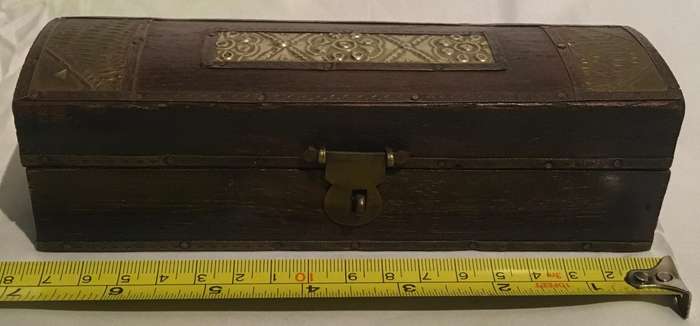 Jewellery box with metal inlay