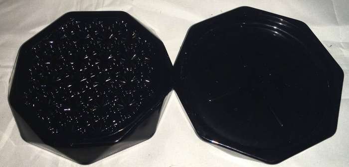 Luminarc Octime Black Octagonal Coasters Set of 6 Original Box Vintage Made in France