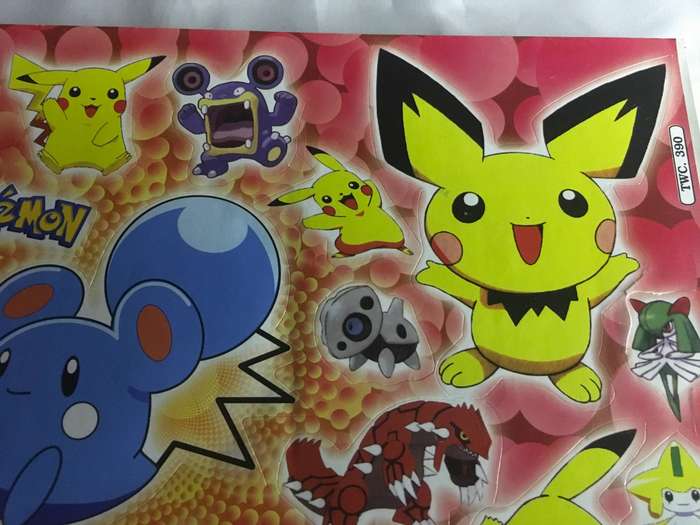 Pokemon TWC 390 A4 sticker page