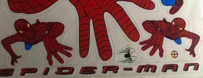 Spider-Man MU 341 A4 sticker page. Vintage