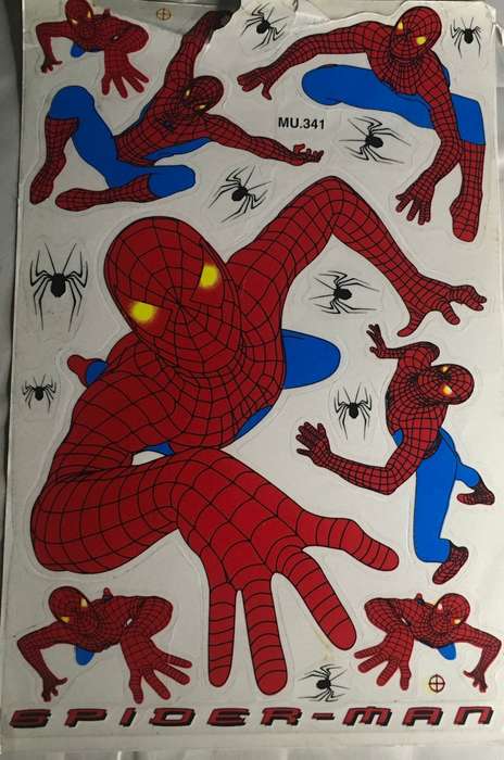 Spider-Man MU 341 A4 sticker page. Vintage
