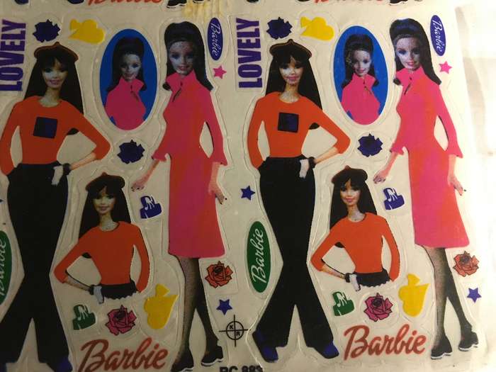 Barbie Lovely Vintage stickers A4 page