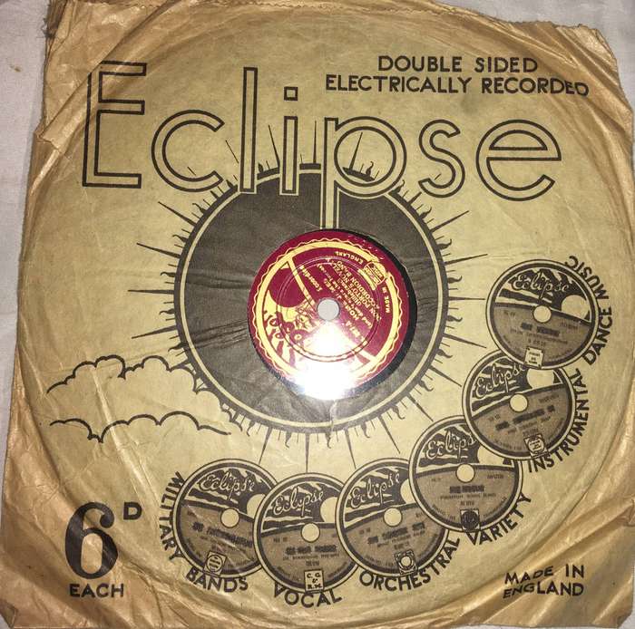 Eclipse Eight Inch Record. Don Puerto Novelty Accordion Band - 1935. 78 rpm Record.