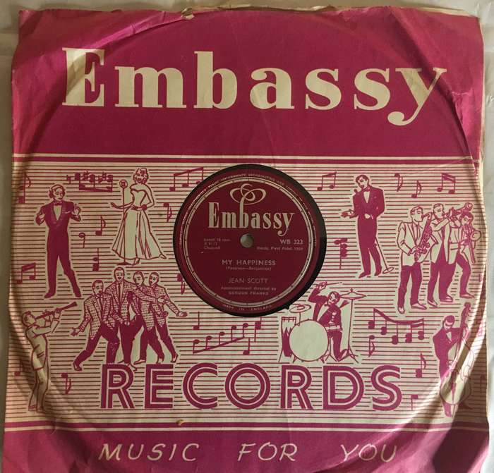 Embassy 78 rpm record X9172. WB 323. Jean Scott.. 1950s