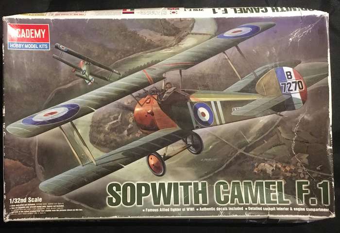 Sopwith Camel F1 1:32 model plane hobby model kit by Academy.