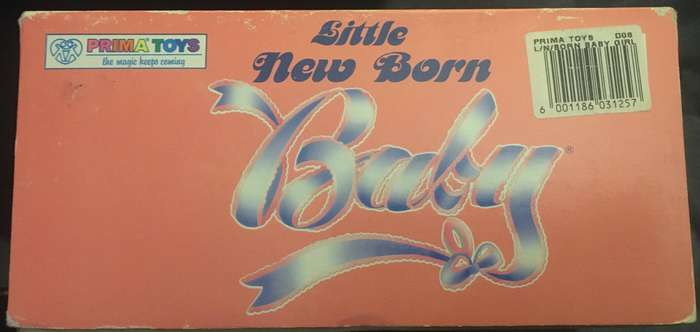 Little New Born baby girl. Vintage. Prima Toys. New in box