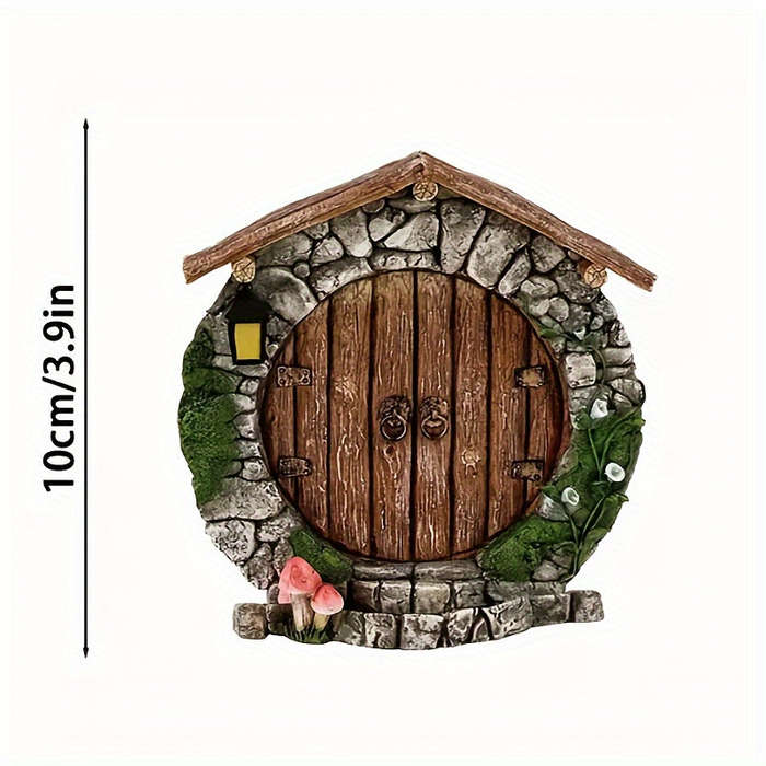 Magic Forest Fairy Gnome Door - 1 Piece Miniature Garden Sculpture,