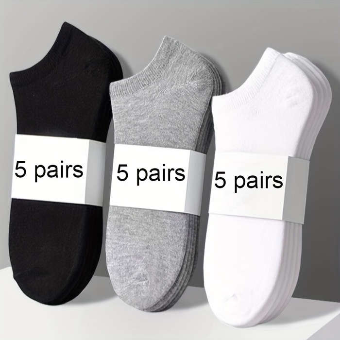 100% Cotton Ankle Socks For All Seasons - 5 Pairs Pack