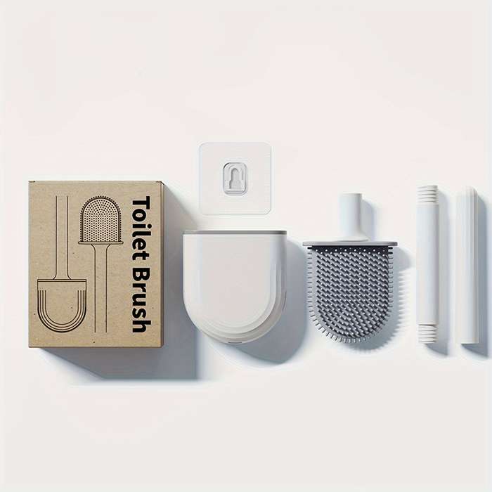 1pc Easy-Clean Silicone Toilet Brush