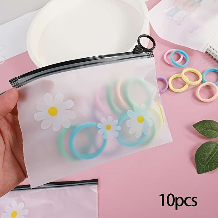 10 Pcs Adorable Daisy Zipper Bags