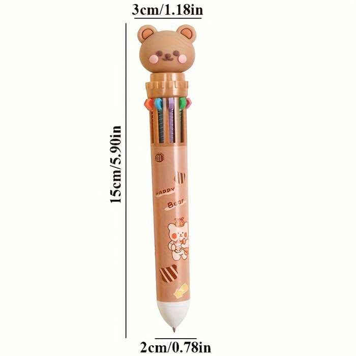 1 10-Color Cute Cartoon Panda Ballpoint Pen