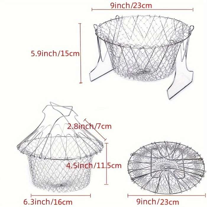 Stainless Steel Folding Fry Basket