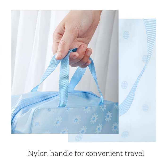 5-Pack Foldable Water-Resistant Pvc Cosmetic Bags