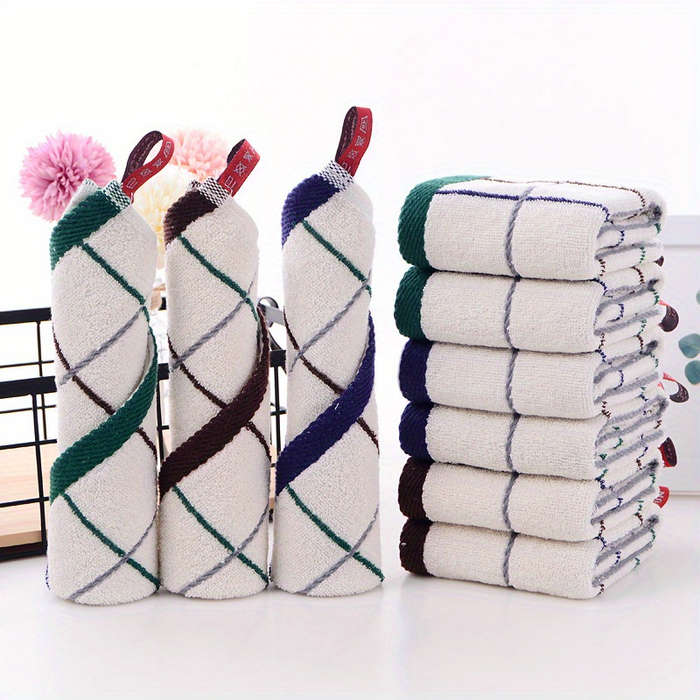 1Pc Plain Cotton Square Towel, Face Towel, Soft And Absorbent