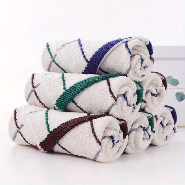 1Pc Plain Cotton Square Towel, Face Towel, Soft And Absorbent