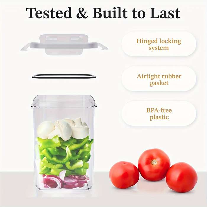 2/6pcs Storage Containers, Multipurpose Airtight Food Storage Containers With Lid