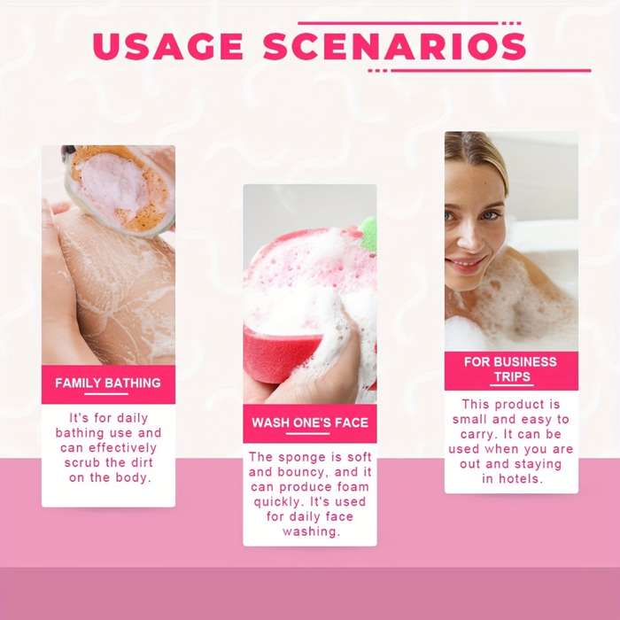 1pc Soft Fruit-Shaped Konjac Bath Sponge