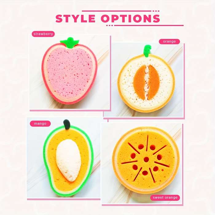 1pc Soft Fruit-Shaped Konjac Bath Sponge