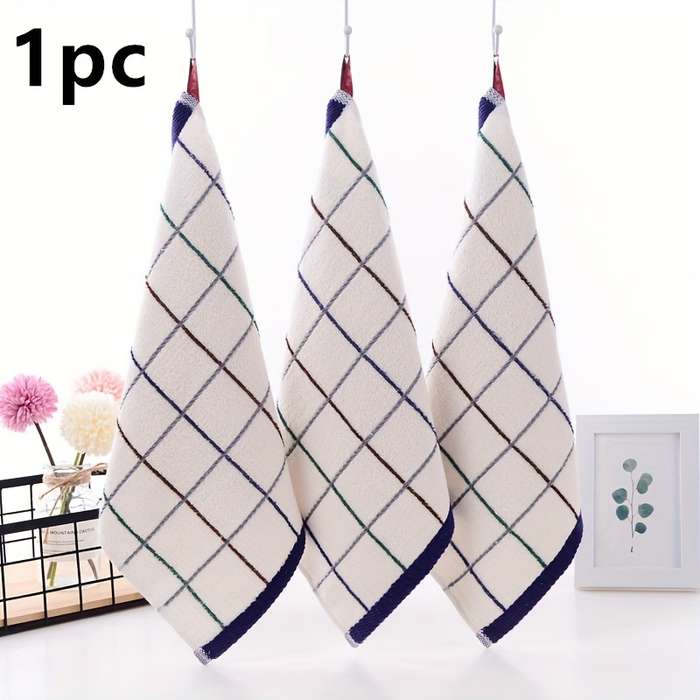 1Pc Plain Cotton Square Towel, Face Towel, Soft And Absorbent