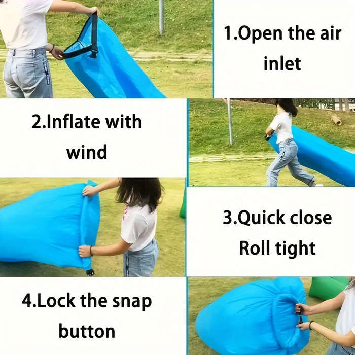 Portable Self-Inflating Air Lounger - Waterproof, Leak-