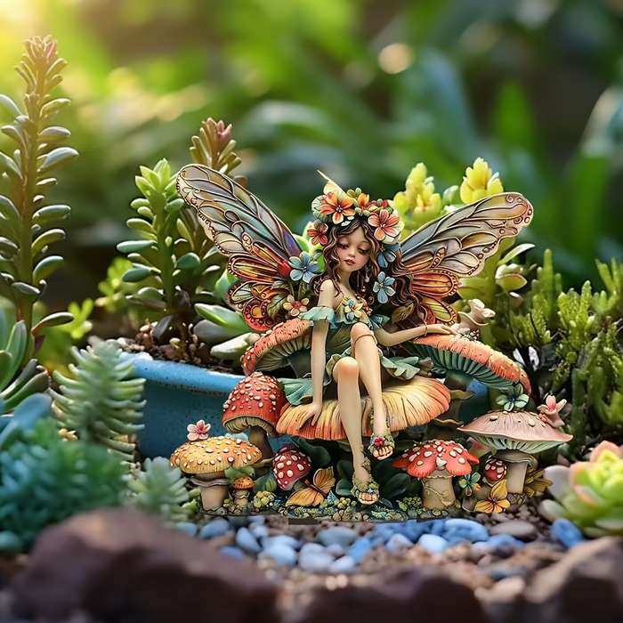 1pc Bohemian Vintage Fairy With Wings, Acrylic Outdoor Garden Stake