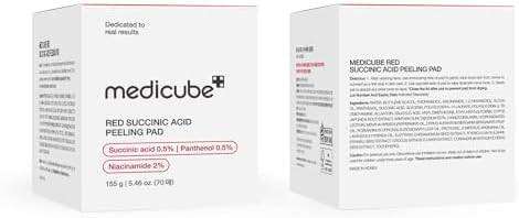 Medicube Red Succinic Acid Peeling Pad, 155g, with Panthenol and Niacinamide
