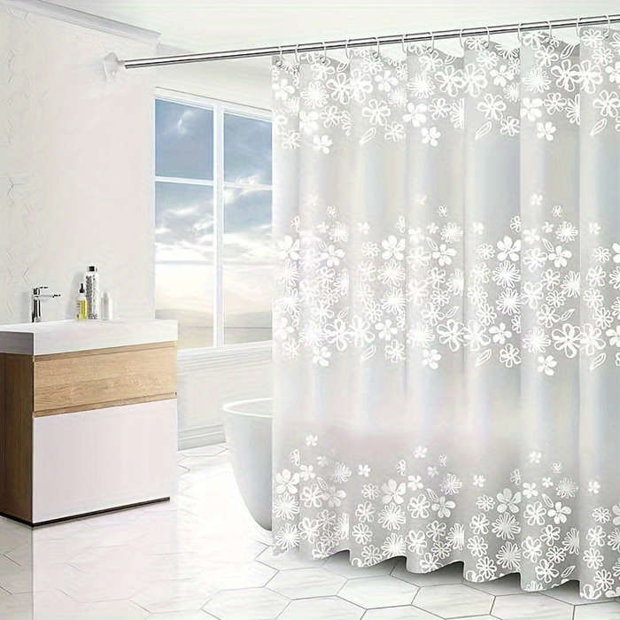 Translucent Shower Curtain With Hooks