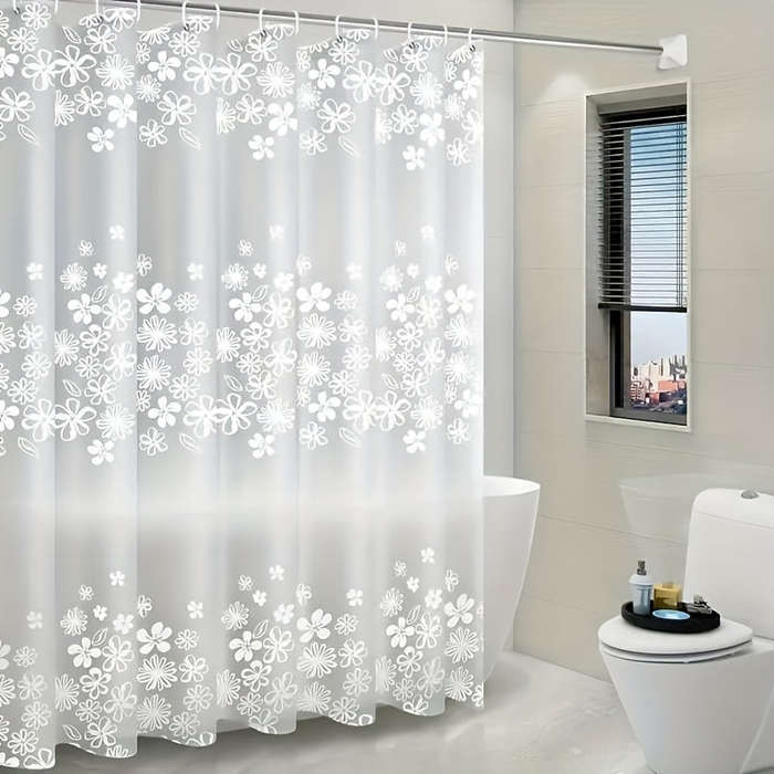 Translucent Shower Curtain With Hooks