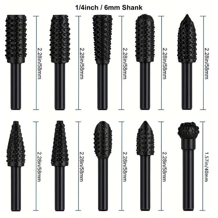 Convenient 5-Piece Wood Carving File and Drill Set