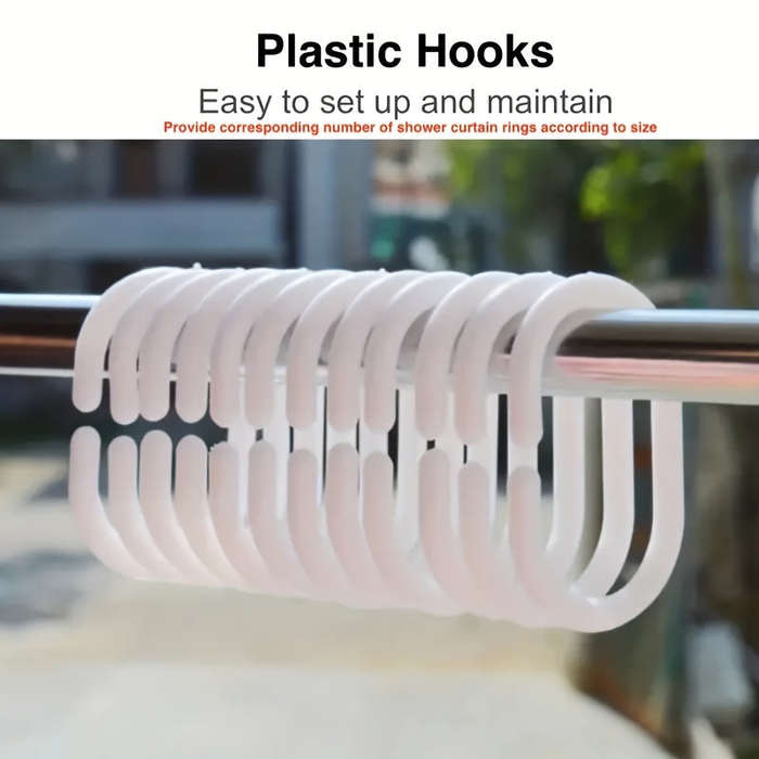 Translucent Shower Curtain With Hooks