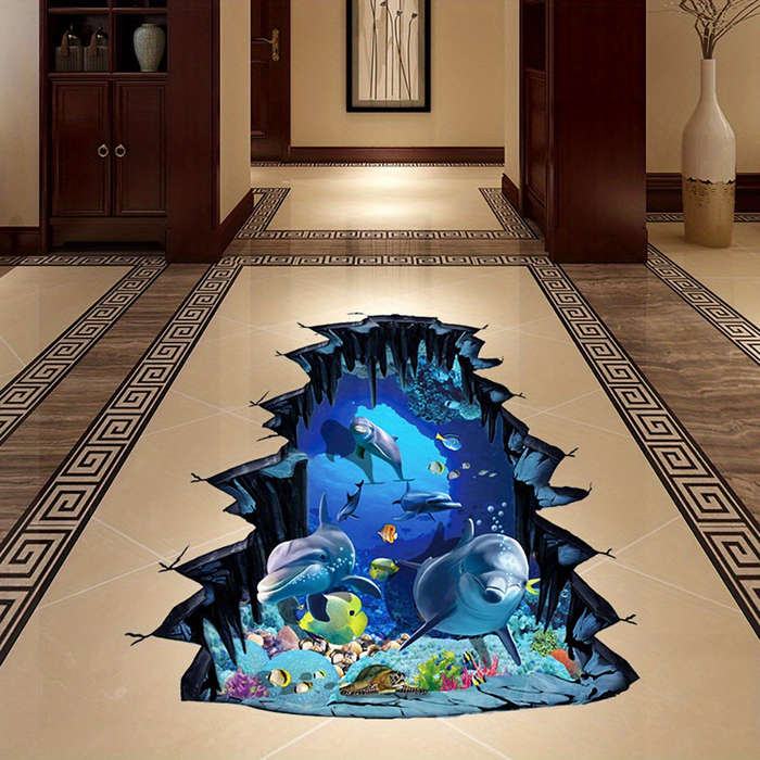 Wall Stickers Pvc Material Self-Adhesive Waterproof Underwater World Stickers Removable Floral Mural