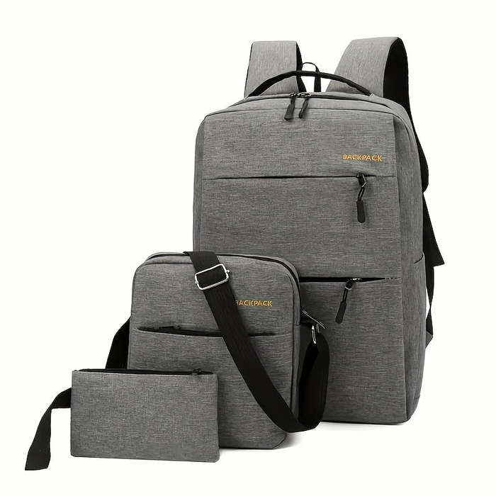 Portable 3-Piece Travel Laptop Backpack SetDurable Computer Bag