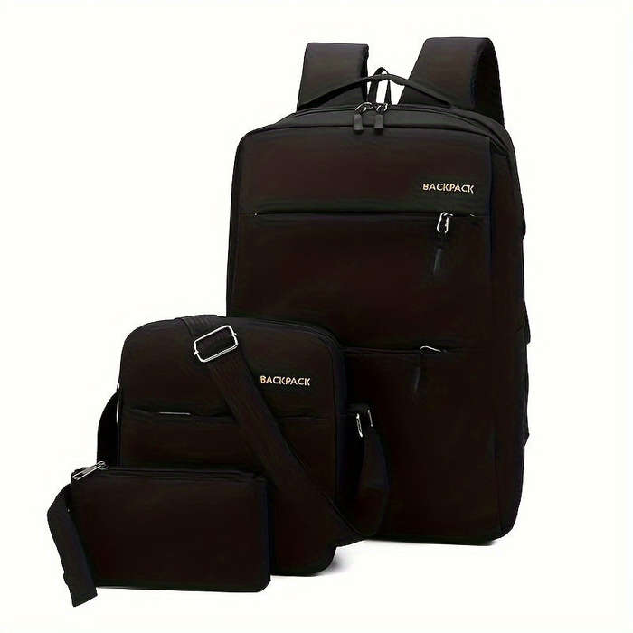 Portable 3-Piece Travel Laptop Backpack SetDurable Computer Bag