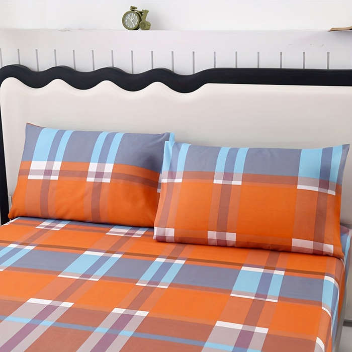3 Pieces Modern Polyester Fitted Sheet Set