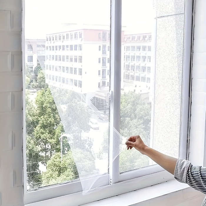 Traditional Style Adhesive Diy Screen Window Curtain Kit With Hooks And Tape