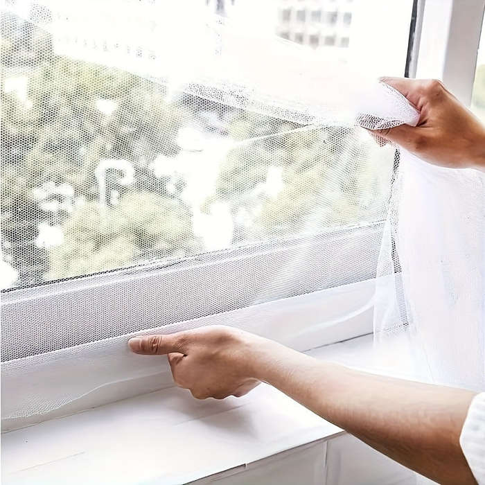 Traditional Style Adhesive Diy Screen Window Curtain Kit With Hooks And Tape