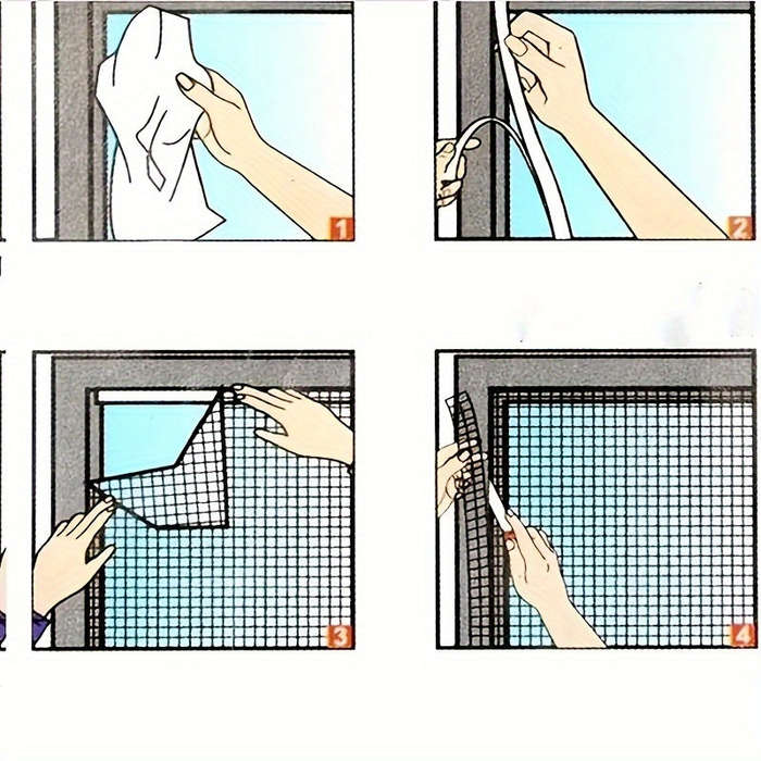 Traditional Style Adhesive Diy Screen Window Curtain Kit With Hooks And Tape