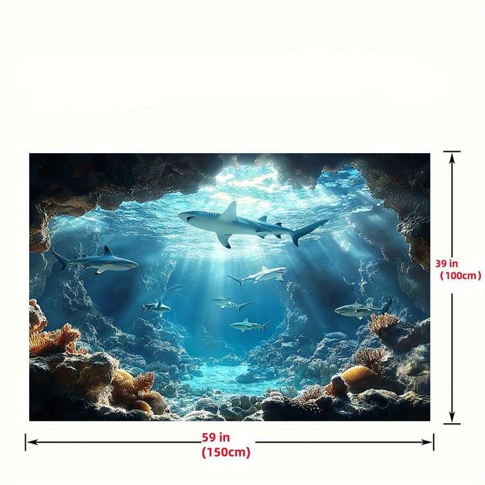 Underwater Sea Life Polyester Backdrop