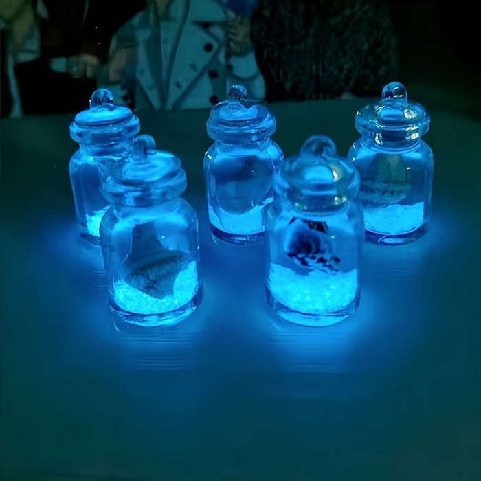 6 Luminous Transparent Bottles Ocean Theme Christmas Tree Mini Ornaments