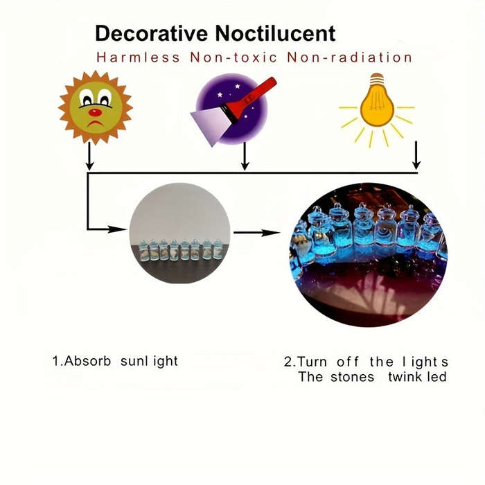 6 Luminous Transparent Bottles Ocean Theme Christmas Tree Mini Ornaments