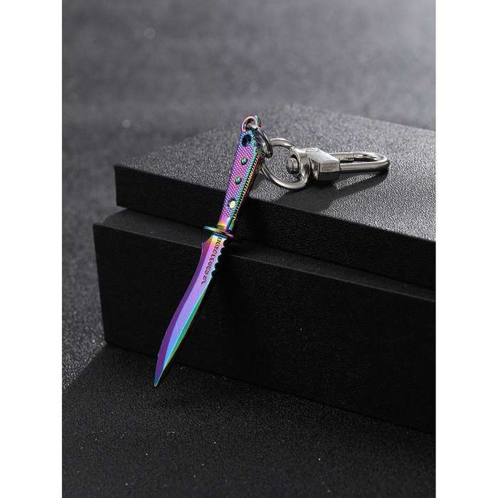 Metal Knife Model Keychain