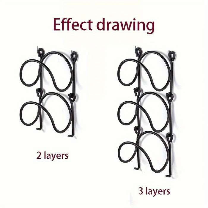 Space-Saving 2-Tier Black Metal Wall Shelf Set