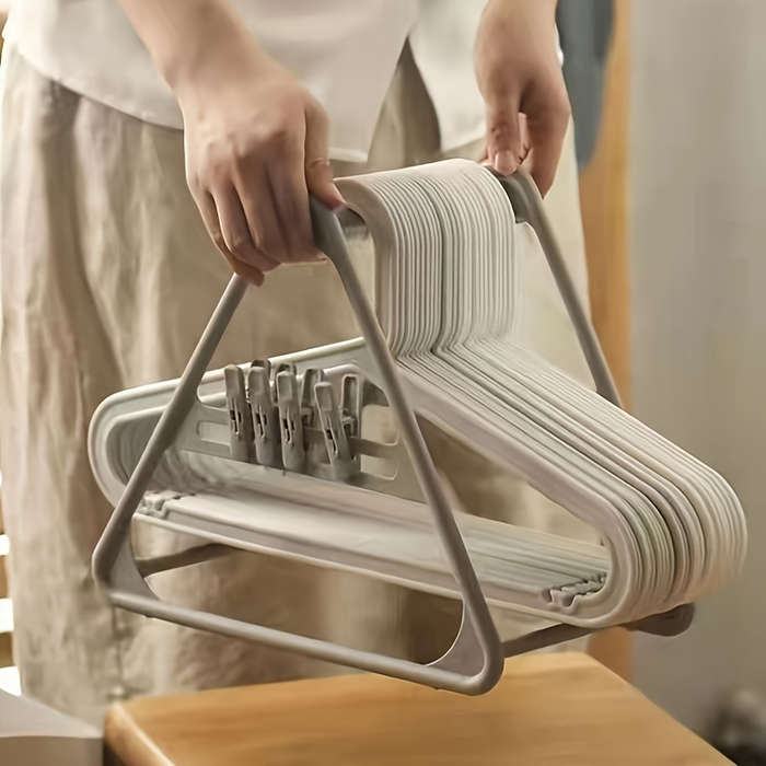 1pc Plastic Hanging Clothes Hanger Organizer Rack