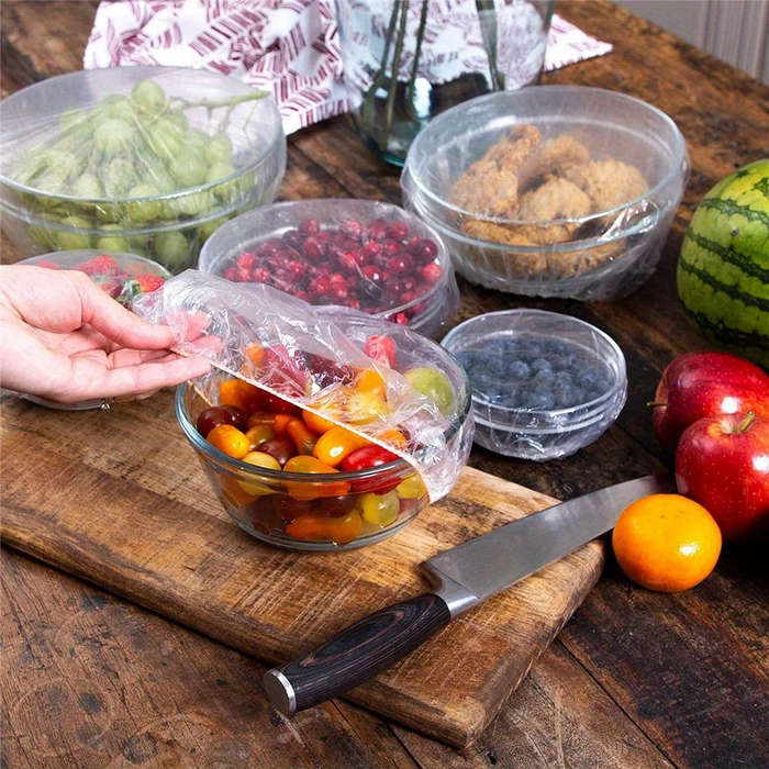 300pcs Plastic Packaging Covers Disposable Kitchen Supplies