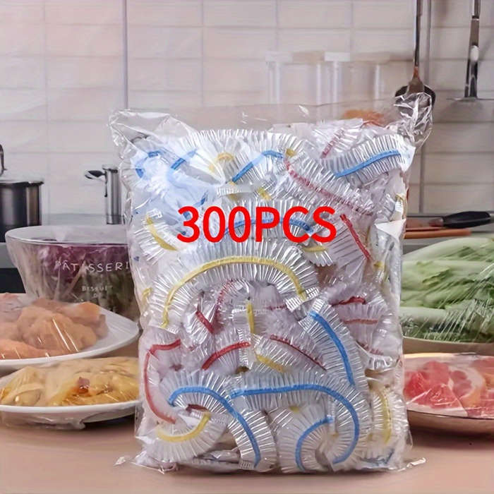 300pcs Plastic Packaging Covers Disposable Kitchen Supplies