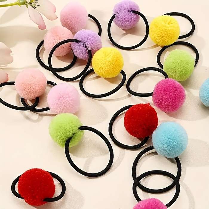 1pcs of Cute Pom-Pom Hair Ties