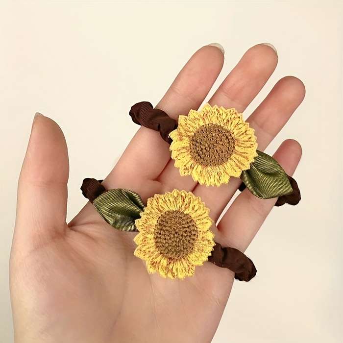 Elegant Cute Sunflower Hair Ties