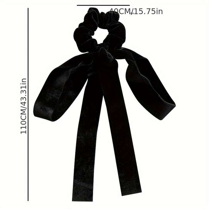 Elegant Black Velvet Bow Hair